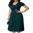 thumbnail image 1 of Robe Longue à Col en V pour Femmes, Formelle, Cocktail, Soirée, Grande Taille, 1 of 6