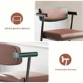 thumbnail image 3 of OUYAWEI 2PC Counter Height Bar Stools With Arms,26Inch UpholsteRed Bar Stools With Back,Wider Seat,Modern Bar Stools Set With Footrest for Kitchen Island,Counter Bar,Easy Assembly,Brown, 3 of 6
