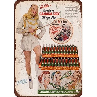 1952 Canada Dry Ginger Ale Vintage Look Reproduction Metal Tin Sign 8X12 Inches
