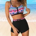 thumbnail image 2 of Huesdet Women Two Piece Swimsuits High Waisted Bikini Set Tummy Control Full Coverage Ruched Tie Knot Bathing Suits(Purple,XL), 2 of 7