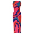 thumbnail image 4 of Womens Sleeveless Tight Maxi Dress Side Slit Drawstring Ruched Slim Fit Tank Dress U Neck Summer Club Beach Sun Dresses, 4 of 4