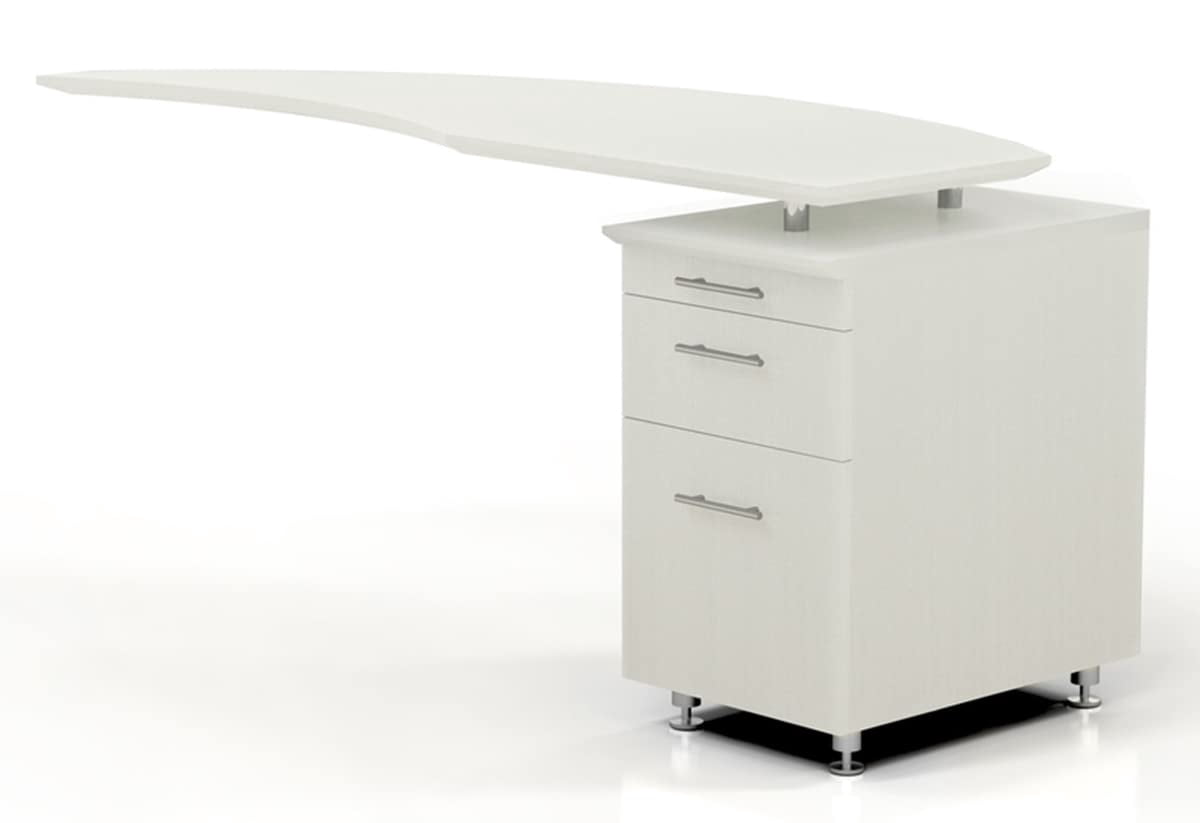 Mayline Medina 63"W Left Return for use with Desks, sold separately, Textured Sea Salt Laminate