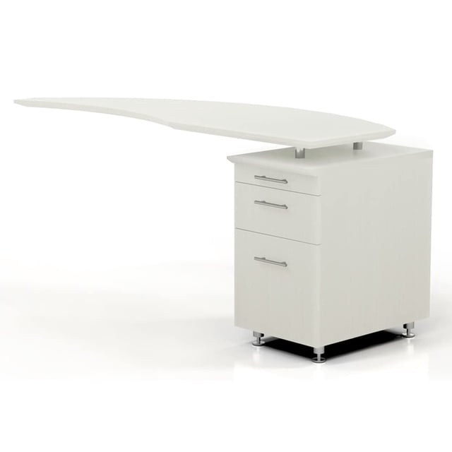 Mayline Medina 63"W Left Return for use with Desks, sold separately, Textured Sea Salt Laminate