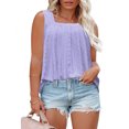 thumbnail image 1 of BVOFAR Camisoles à Oeillets Grande Taille pour Femmes Sans Manches à Encolure Carrée Hauts d'Été Décontractés pour Sorties T-Shirts 2025, 1 of 8