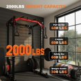 thumbnail image 3 of Memoryfield Power Cage with Cable Crossover System, 2000 lbs Capacity Power Rack with LAT Pulldown, Multi-Function Workout Cage with Pulley System for Strength Training, Red, 3 of 6