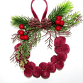 thumbnail image 1 of Holiday Time CS Flocked Red Bell Wreath Ornament, 11cm, Christmas Ornament, 1 of 4