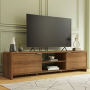 Madesa TV Stand Large Media Console with Cable Management for 65, 75 Inch Media Storage Gaming Living Room Entertainment Center Modern Wooden Television Cabinet - Rustic