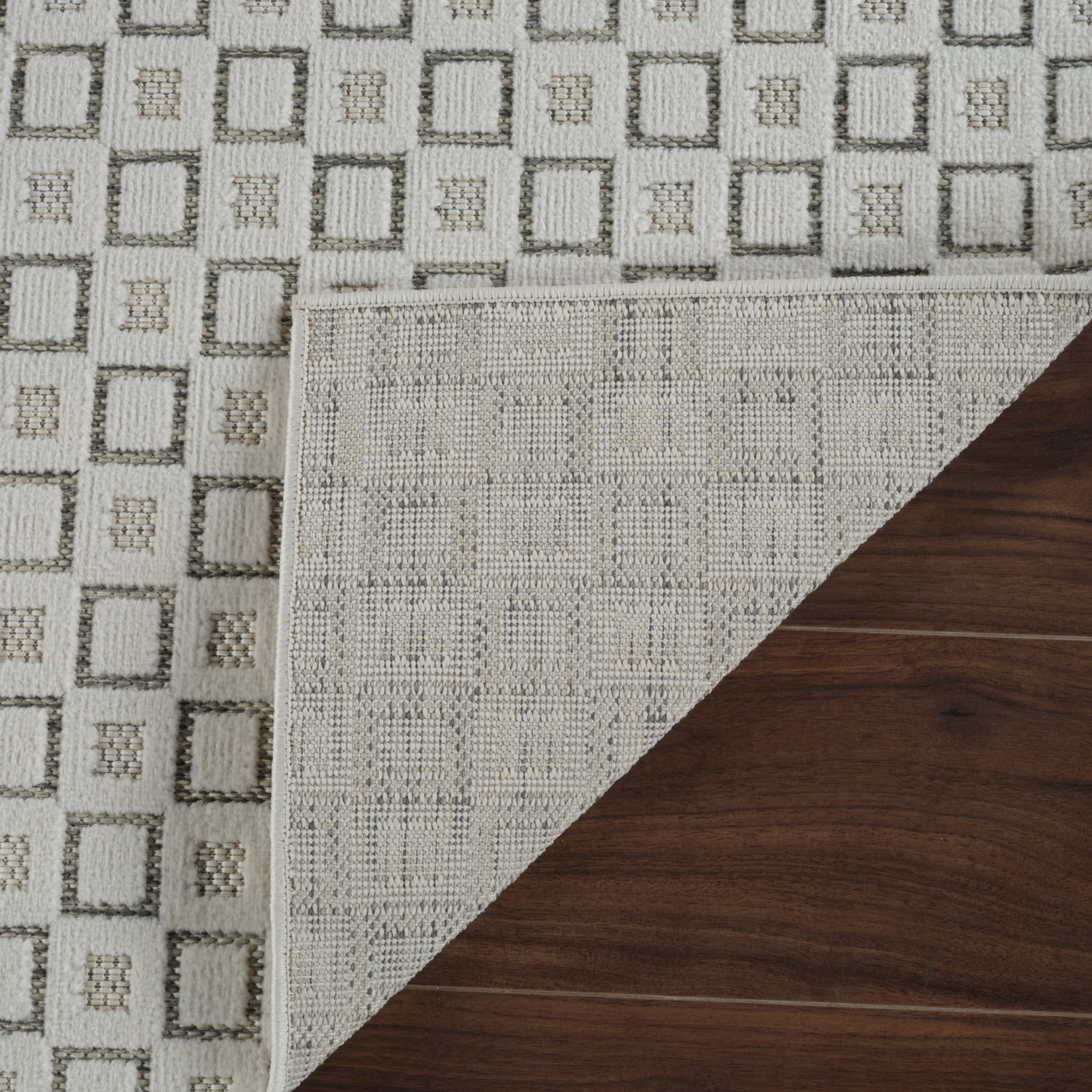 Tapis d'interieur exterieur abstrait Rug Branch Maise, beige creme, moderne - Entree, couloir, salle de bain et cuisine