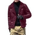 thumbnail image 2 of RKSTN Jackets for Men Single-breasted Jocket Zipper Plu Warm Cotton-padded Jacket Long Stand Collar Solid Color Fall and Winter Long Sleeve Jacket Coats, 2 of 6