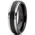 thumbnail image 2 of Mens Tungsten Wedding Band Black Ring Silvertone Comfort-Fit 6MM, 2 of 3