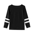 thumbnail image 4 of WEIYLL T-Shirts Filles Manches Longues Poignets Col Rond Patchwork Chaud Doux Hauts Enfant pour 4-5 Ans, 4 of 5