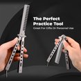thumbnail image 3 of HHBEAUTY Butterfly Knife, Combs Stainless Steel Folding Practice Combs Hair Styling Tools for Sport Outdoor Use, 3 of 8
