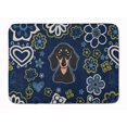 thumbnail image 1 of Carolines Treasures BB5066RUG Bleu Fleurs Lisse Noir & Tan Teckel Machine Lavable Mémoire Mousse Tapis, 1 of 4