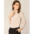 thumbnail image 2 of INSPIRE CHIC Blouse Haut à Col Montant à Volants Boutonné à Manches Longues pour Femme, 2 of 4