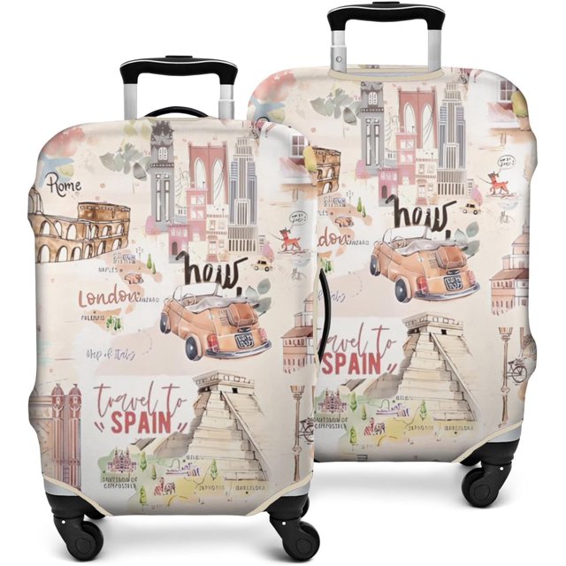 Travel Luggage Cover Suitcase Protector Fits 18-32 Inch Luggage Wheel Covers Patterned Travel Related Items Flower Luggage Protector Elastic Luggage Anti-scratch Suitcase Cover L
