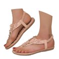 thumbnail image 3 of TrendOFT Womens Sandals Comfortable For Everyday Wear Beach Casual Slip On Breathable Lightweight Thong Flip Flops For Spring Summer Fall Sandale Plateforme Femme Brown 41, 3 of 9
