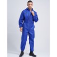 thumbnail image 4 of YONGHS Men's One Piece Dustproof Workwear Long Sleeve Work Overall Suit With Drawstring Hood Blue L/170, 4 of 7