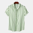 thumbnail image 2 of TopLLC Polos pour Hommes à Rayures à Manches Courtes Style Hawaïen Tropical Coupe Régulière Chemises en Coton à Boutons, 2 of 8