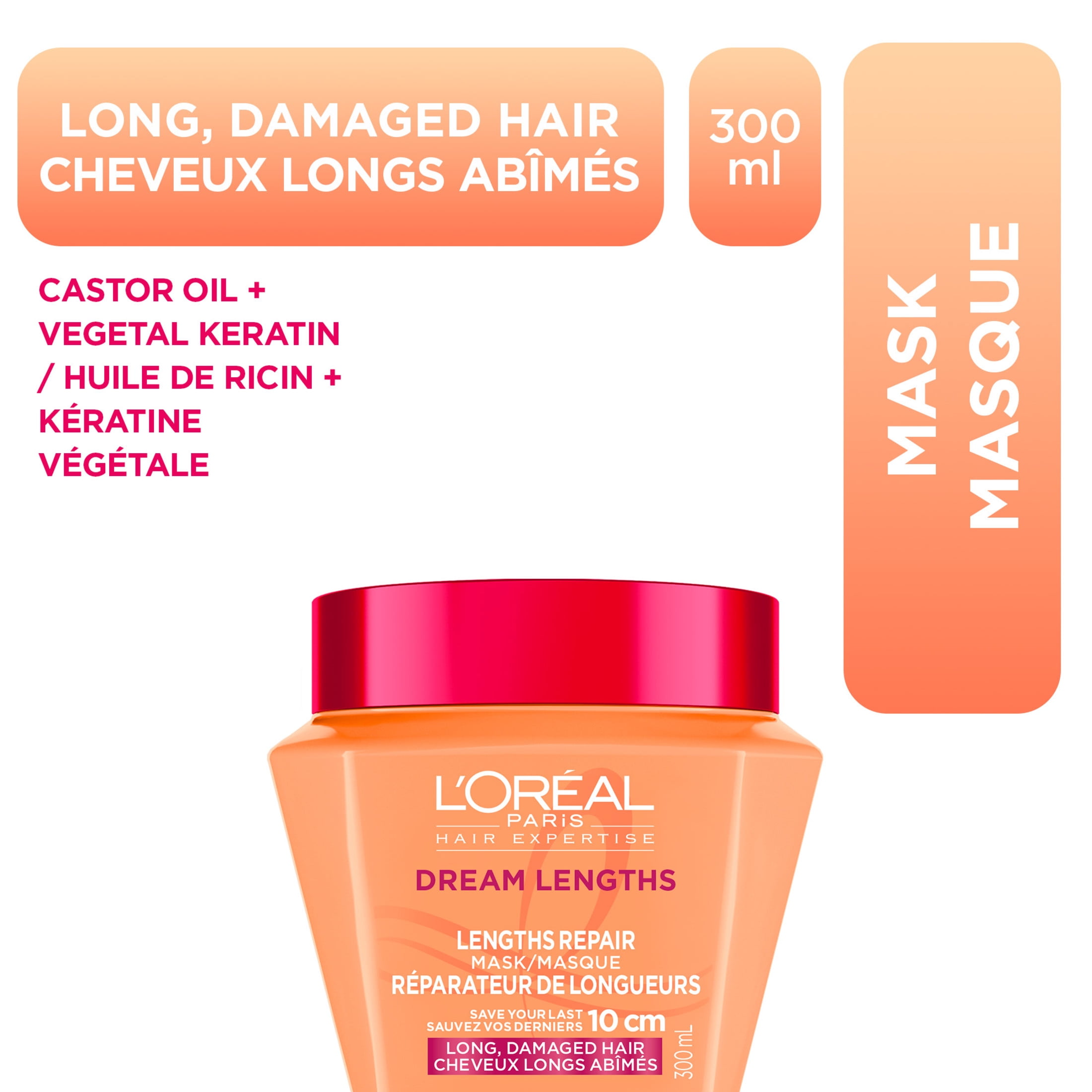 L'Oréal Paris Hair Expertise Dream Lengths, masque capillaire réparateur de longueurs, 300 ml