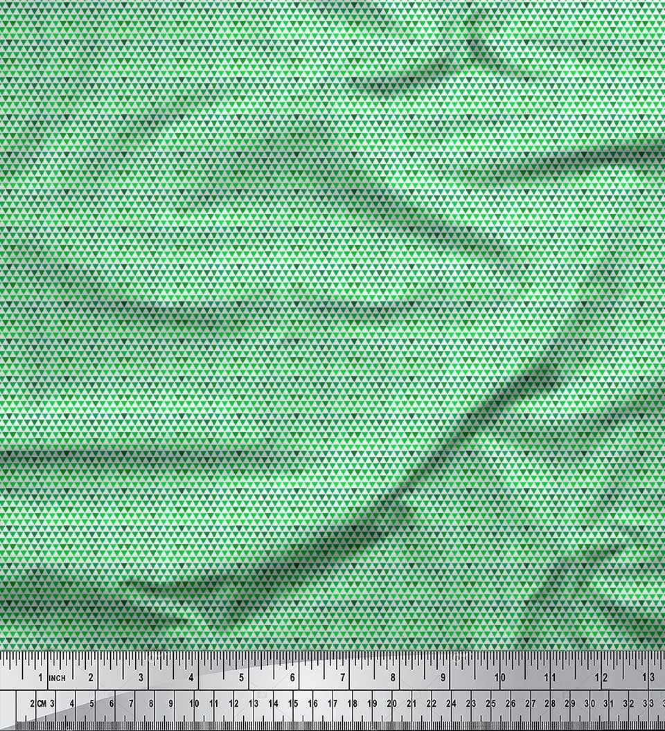 Soimoi Japan Crepe Satin Fabric Triangle Small Fabric Prints by Yard 42 Inch Wide