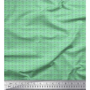 Soimoi Satin Silk Fabric Triangle Small Print Fabric by Yard 42 Inch Wide