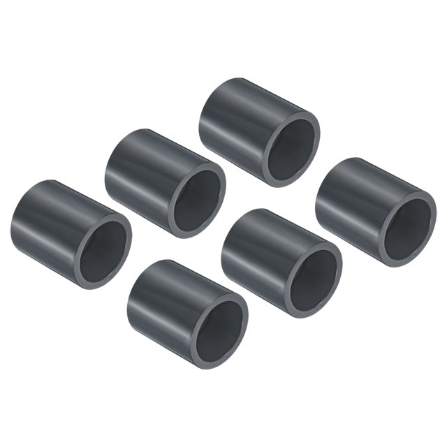 Unique Bargains UPVC Pipe Fitting 32mm Socket, 6 Pack Straight Coupling, Dark Grey
