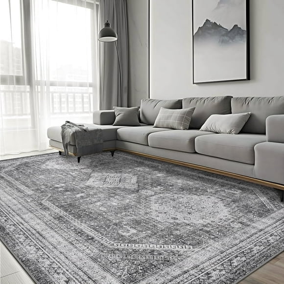 KUETH 8'x10' Area Rugs for Living Room, Ultra Thin Indoor Machine Washable Rugs for Bedroom Dining Room