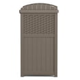 thumbnail image 4 of Suncast Wicker Plastic Hideaway Trash Can w/Lid, Dark Taupe (3 Pack), 4 of 6