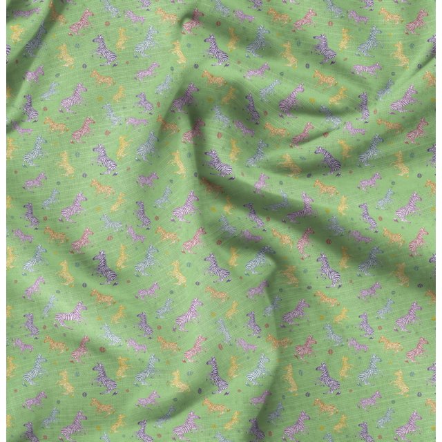 Soimoi Green Poly Georgette Fabric Wild Animal Printed Craft Fabric by The Yard 52 Inch Wide