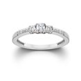 thumbnail image 1 of 1/2ct Three Stone Round Diamond Engagement Ring 14K White Gold, 1 of 2
