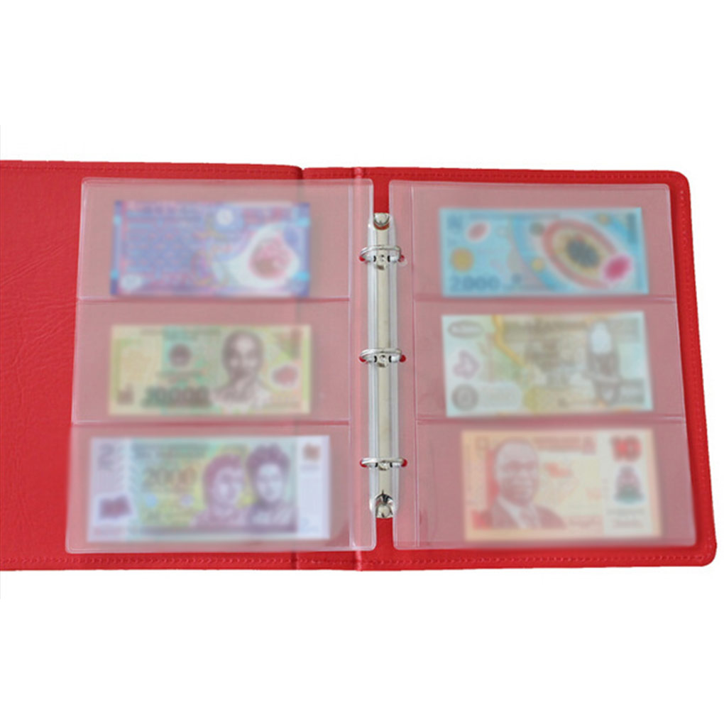 Paper Currency Holder Shell Leather Money Organizing Binder Manual Book Cover Portable Household Banknote Album Anniversary Bank School Protector Brown
