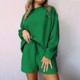 thumbnail image 2 of Timegard Womens Sweatsuits 2 Piece Sets Long Sleeve Tops and Elastic Waisted Drawstring Shorts Running Gym Sets, 2 of 6
