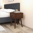 thumbnail image 4 of Allora Table de Nuit Moderne Mi-Siècle en Bois, Noyer Brun, 4 of 6