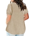 thumbnail image 4 of Plebaso 2 Pack Hauts Grande Taille pour Femmes Col en V Manches Courtes Tee Tops Blouses Décontractées Confortables pour Femmes, 4 of 5
