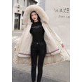 thumbnail image 2 of Ladies long down cotton winter warm jacket coat with detachable plush lining, 2 of 4