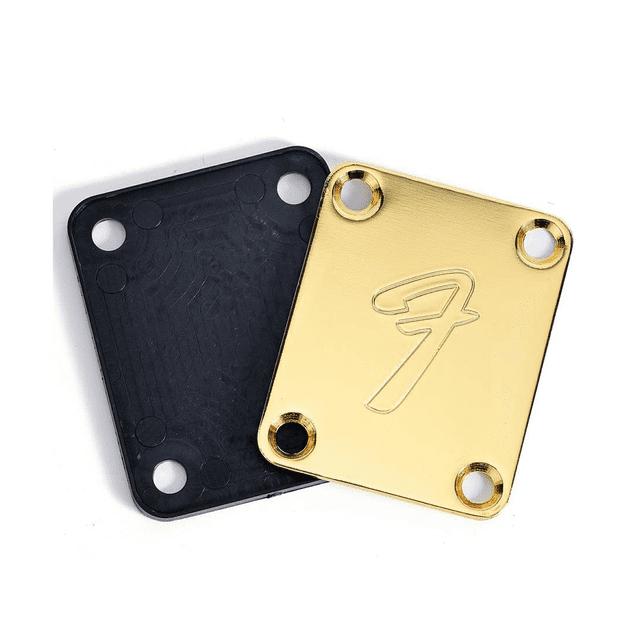 Plaque de Cou de Guitare des Années 70 à 4 Boulons avec Vis (Argent)