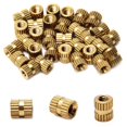 thumbnail image 1 of Wekity M3x6mm Female Thread Knurled Nuts,Hx5mm OD Brass Threaded Insert Embedment Nuts Hydraulic Welded Joint Injection Molding Assortment Kit for 3D Printing Injection Molding 30PCS-0621, 1 of 5