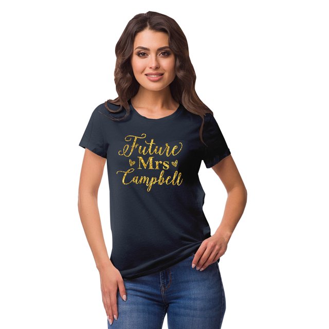 Inkdotpot Personalized Womens Tshirt Top Future Mrs WeddingAnnouncement Shirt-RC