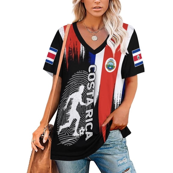 Chandail de Soccer Costa Rica pour Femmes 2026, Fans de Soccer, avec Drapeau de la Nation, Chandail Personnalisé
