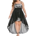 thumbnail image 2 of LOVZFMLL Robe de Soirée Ample à Bretelles Aguichant à Paillettes pour Femme Grande Taille Noir 4TG, 2 of 7