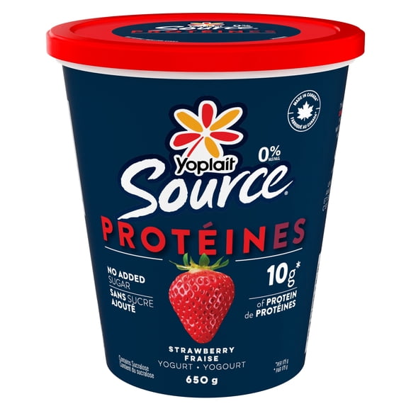 Yoplait Source Protéines Yogourt, 0%, Fraise, 650g