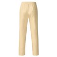 thumbnail image 4 of MAWCLOS Mens Trousers Drawstring Pants Solid Color Bottoms Fitted Home Elastic Waist Loungewear Khaki XXL, 4 of 4