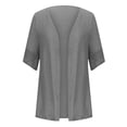 thumbnail image 4 of Cameland Cardigan Kimono Décontracté Ample en Coton et Lin pour Femmes à Manches 3/4 Grande Taille, 4 of 5