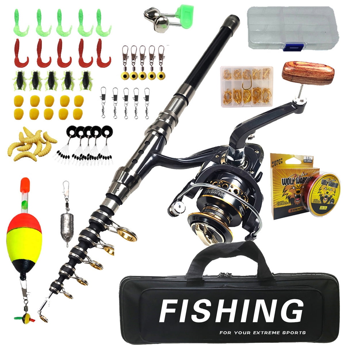 Fishing gear set long-distance fishing Library fishing rod full set of soft bait fishing hook fishing line