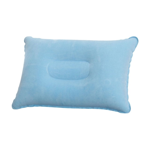 Z-889 Coussin Rectangulaire Gonflable en Peluche Bleu pour Sieste, pour Camping et Voyage en Plein Air, Coussin de Confort en Matériau Pvc, Oreiller Portable