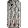 thumbnail image 1 of ORUYROP Designed for iPhone 15 Pro Max Case,Water Ripple Pattern Curly Wave Frame Soft Cute Phone Cover for Men Women Girls(iPhone 15 Pro Max,Silver), 1 of 7