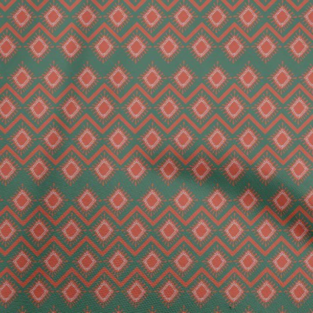 oneOone Rayon Olive Green Fabric Abstract Fabric For Sewing Printed Craft Fabric By The Yard 56 Inch Wide