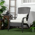 thumbnail image 2 of Outsunny Chaise Adirondack en Rotin Chaise de Foyer en Osier avec Coussin Crème, 2 of 10
