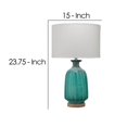 thumbnail image 5 of Benzara BM241128 Table Lamp with Frosted Glass Body & Fabric Shade, Green, 5 of 5