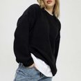 thumbnail image 4 of Timegard Chandails pour Femmes Automne Hiver Décontractés Col Rond Manches Longues Couleur Unie Tricotés Hauts Mode, 4 of 6